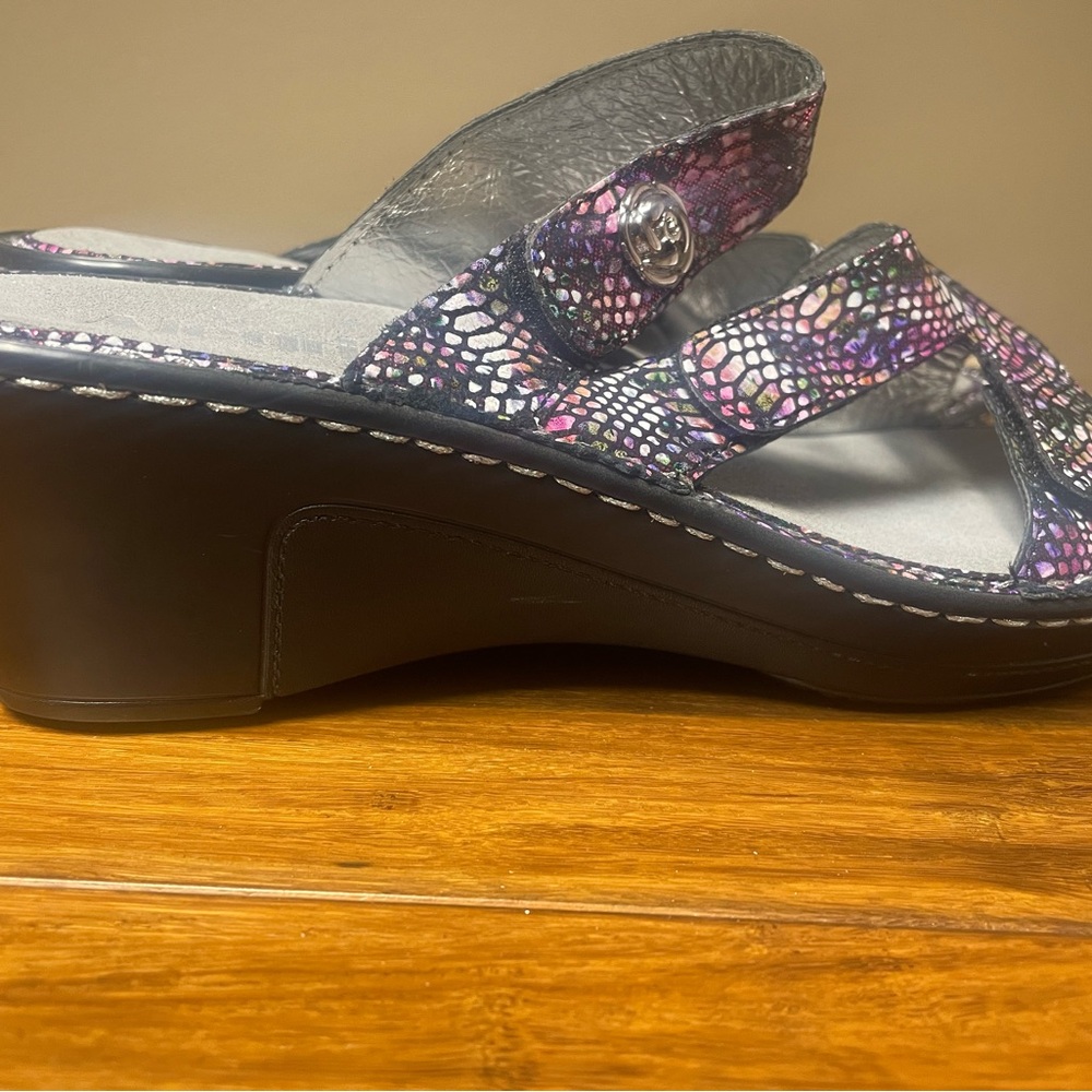 Alegria Women's Black and Purple Sandals - Picture 2 of 6